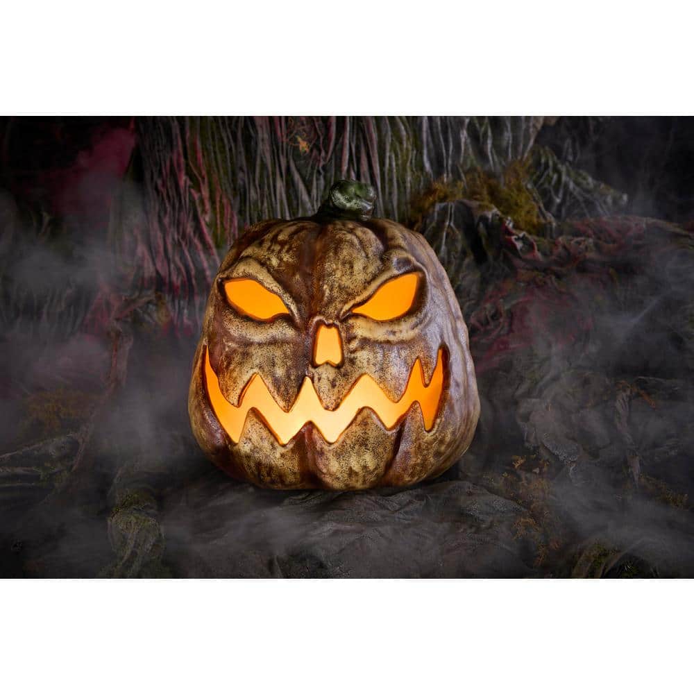 12 inch LED Spooky Flaming Jack O Lantern