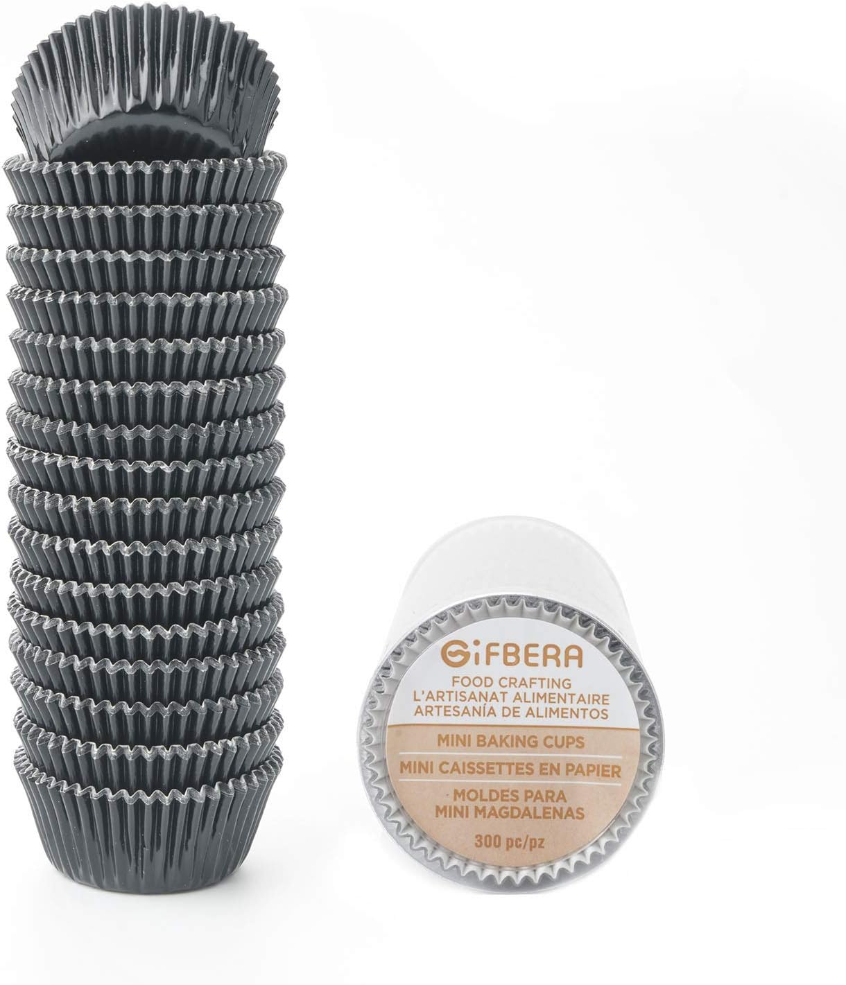 Mini Black Foil Cupcake Liners Wrappers Metallic Baking Cups for Baby Shower Holiday Party