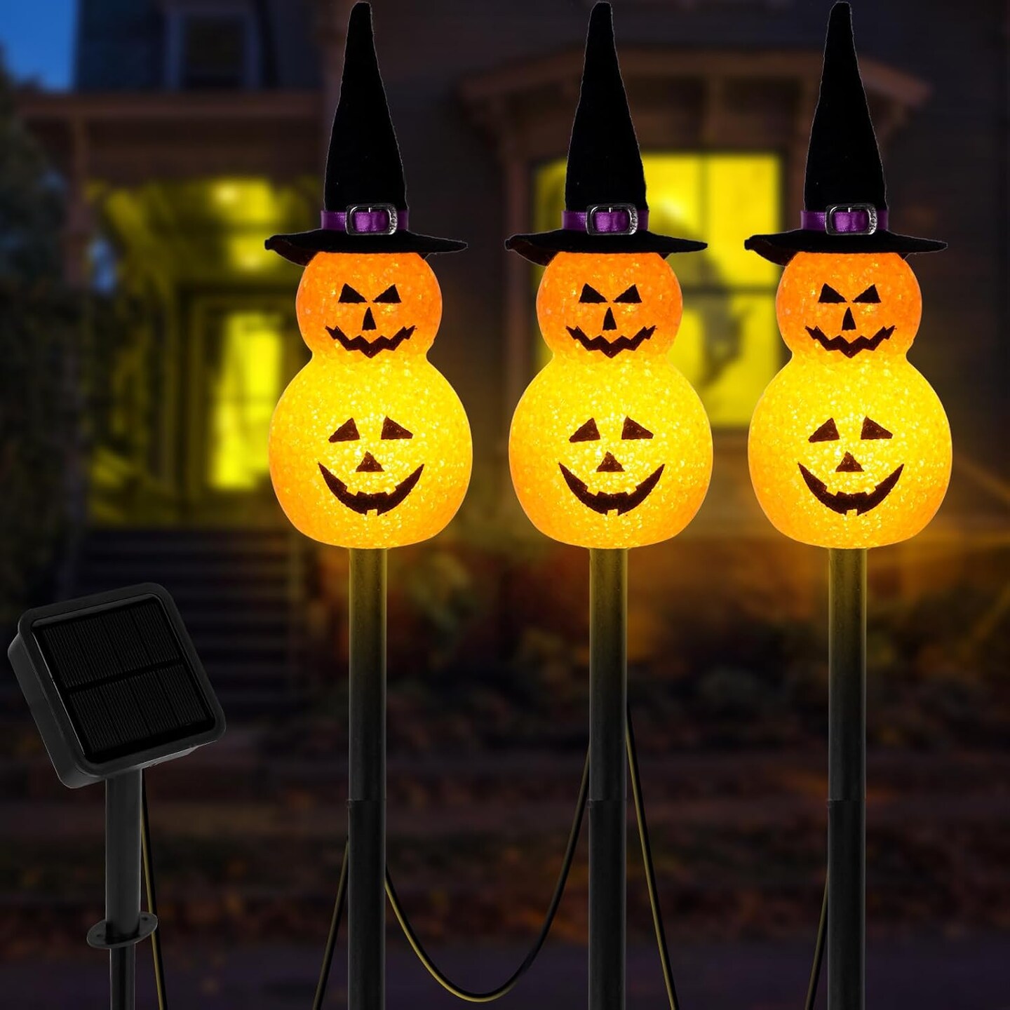 Jack-O-Lantern Solar Halloween Decorations