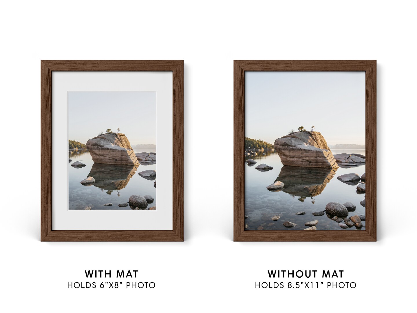 Haus and Hues Oak Wood Picture Frames Matted with Real Glass