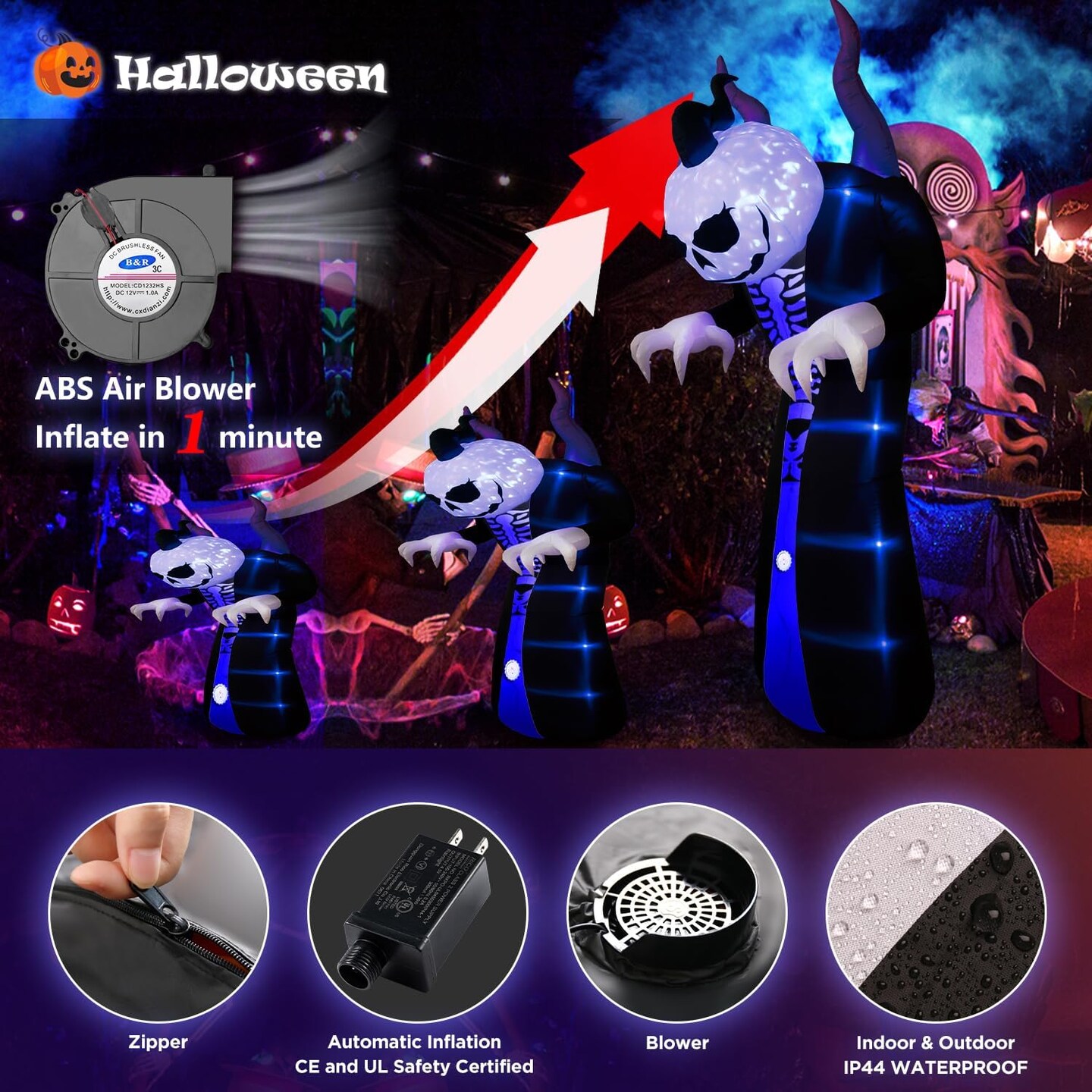 Outdoor Halloween Inflatables Grim Reaper Ghost