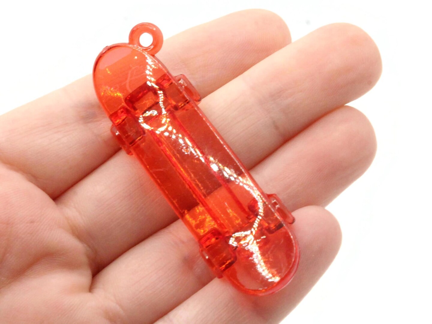 5 55mm Skateboard Charms ~ Clear Mixed Color Large Acrylic Pendants