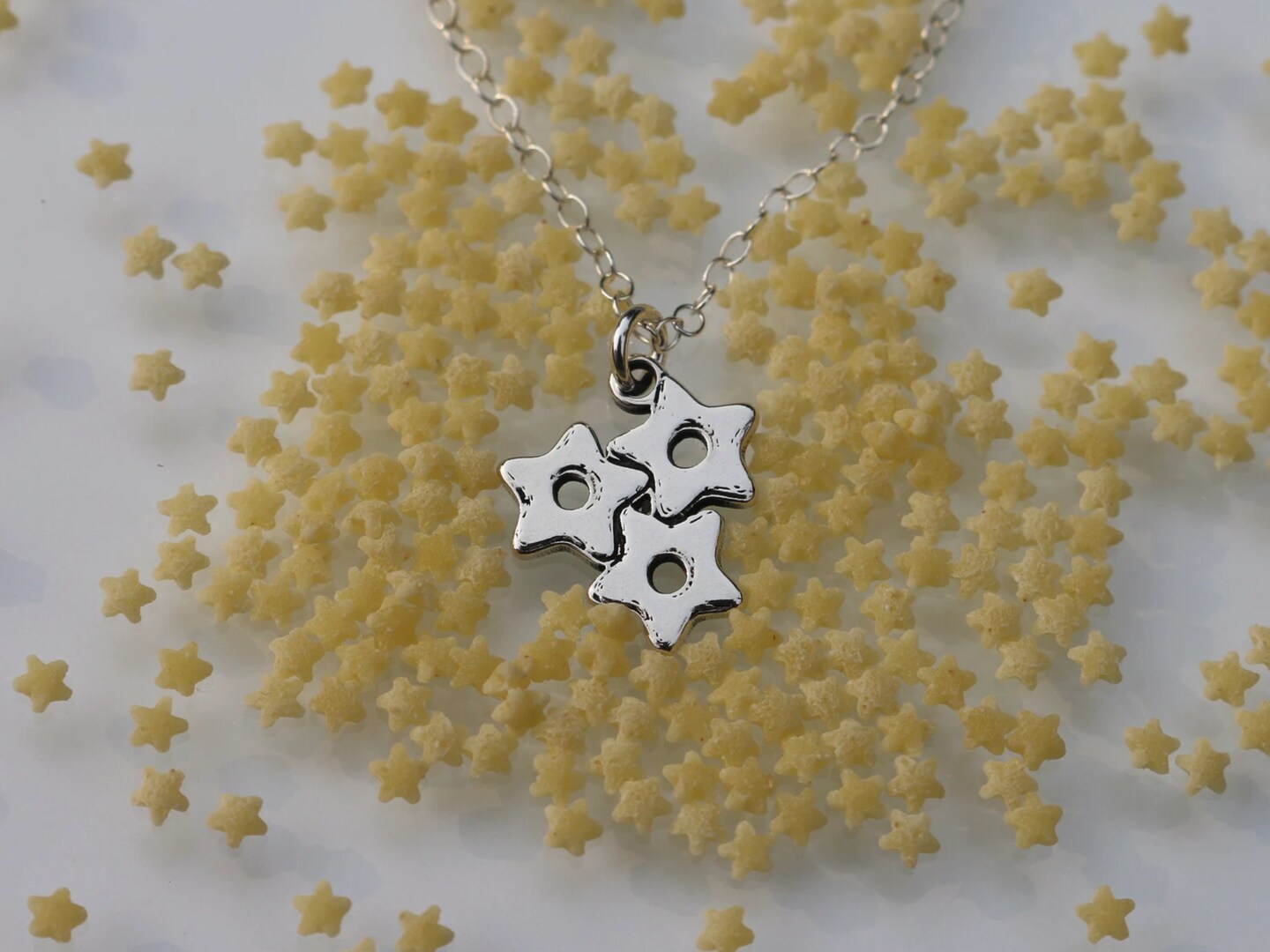 Star Pastina Pasta Necklace | Unique Jewelry | Favorite Pasta Necklace | Pasta Lover Best Friend Gift | Italian Stelline Pasta Jewelry