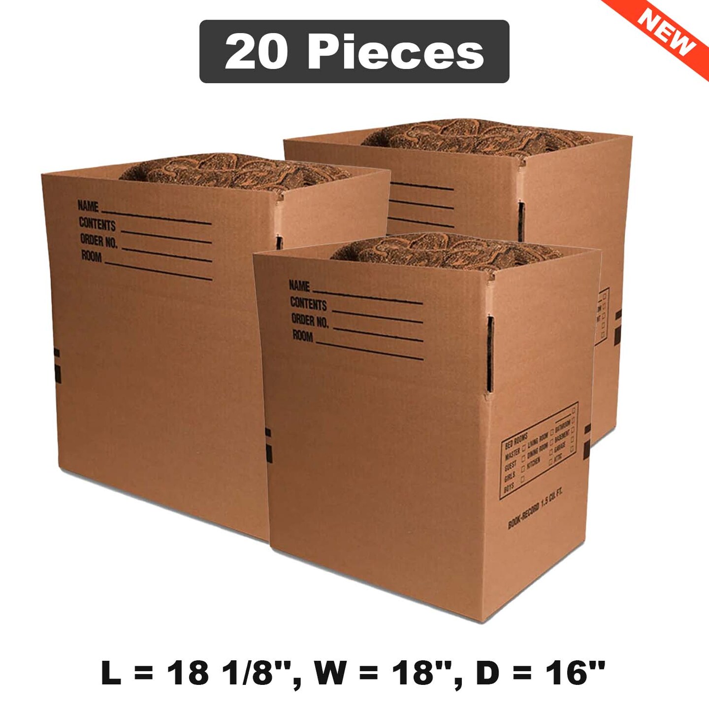 Reliable Bulk Moving Boxes Perfect for Efficient Packing18 1/8&#x22; x 18&#x22; x 16&#x22;