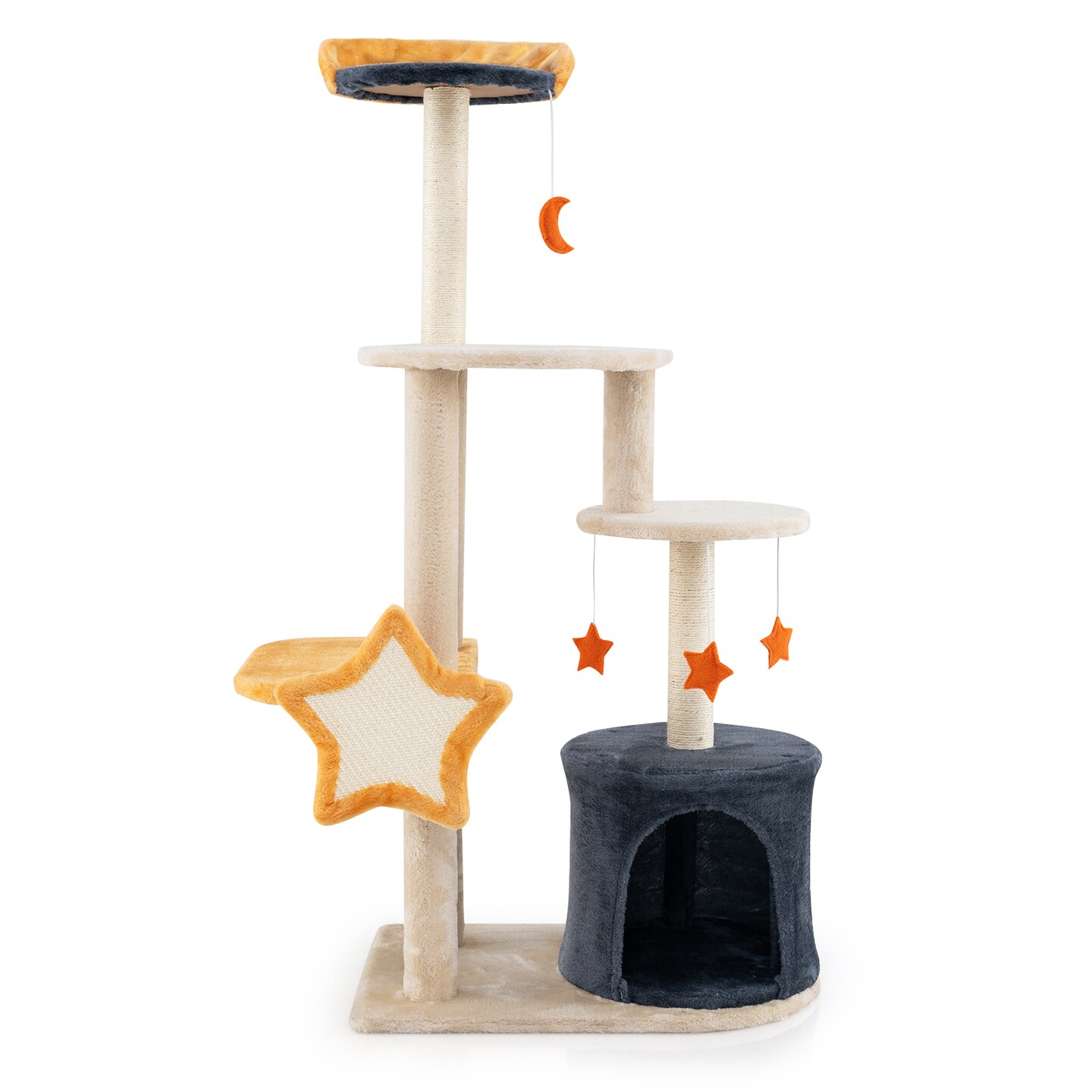 Cute Cat Tree For Indoor Cats With Sisal Scratching Posts And Board