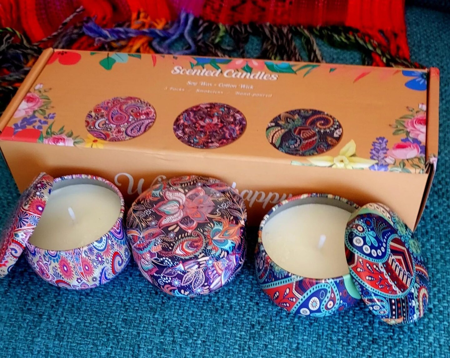 3Pack Scented Candle Set Candles for Aromatherapy Holiday Gifts for Women Soy Wax Candles for Home