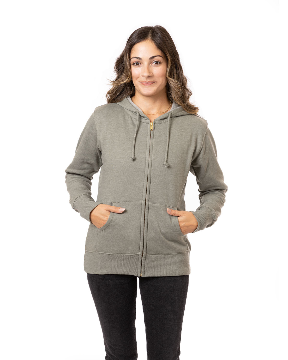Econscious® Ladies Heathered Full Zip Hooded Sweatshirt for Casual, Travel & Everyday Comfort