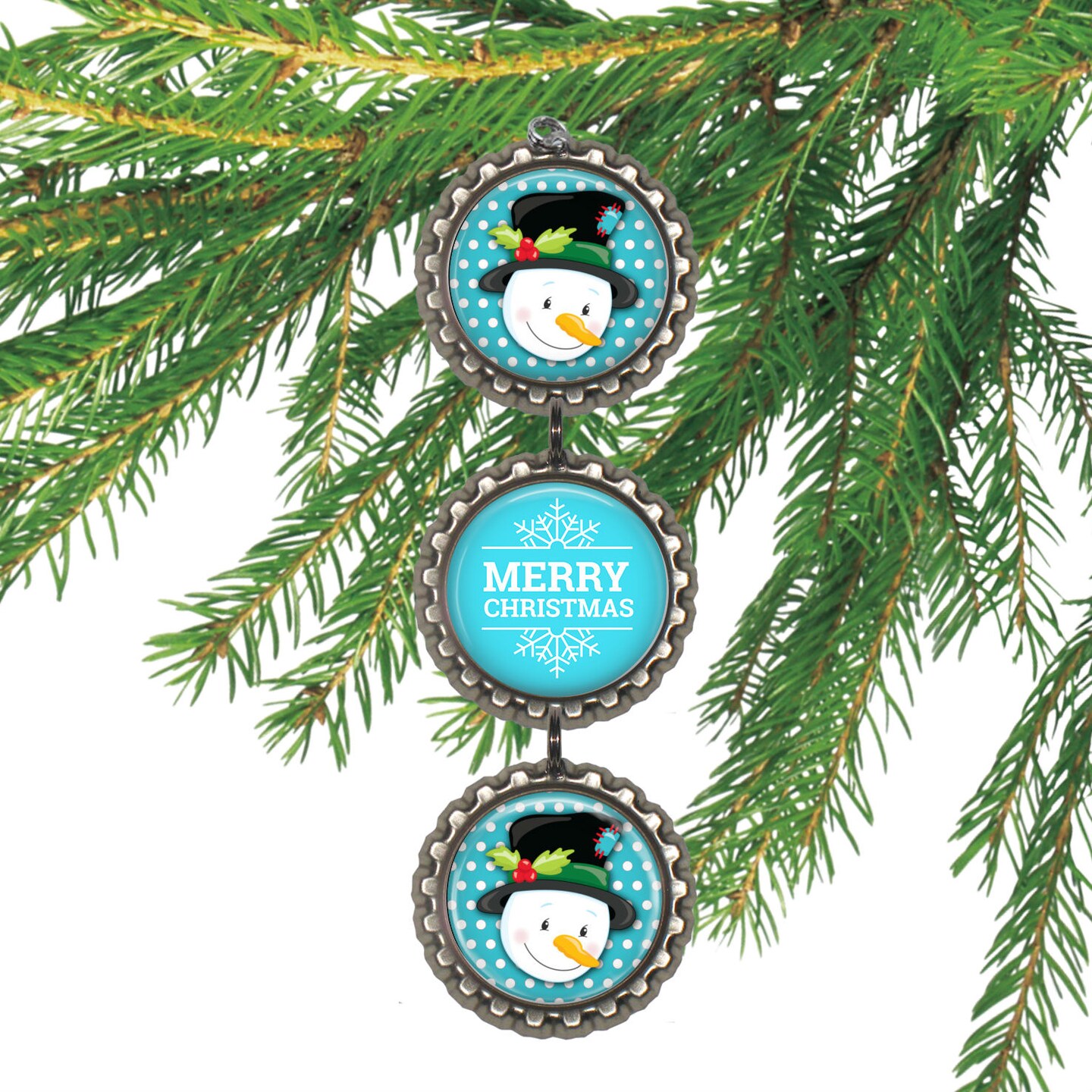 Merry Christmas SNOWMAN 3D Bottle Cap Christmas Ornament BLUE Gift for  Kids MakerPlace by Michaels