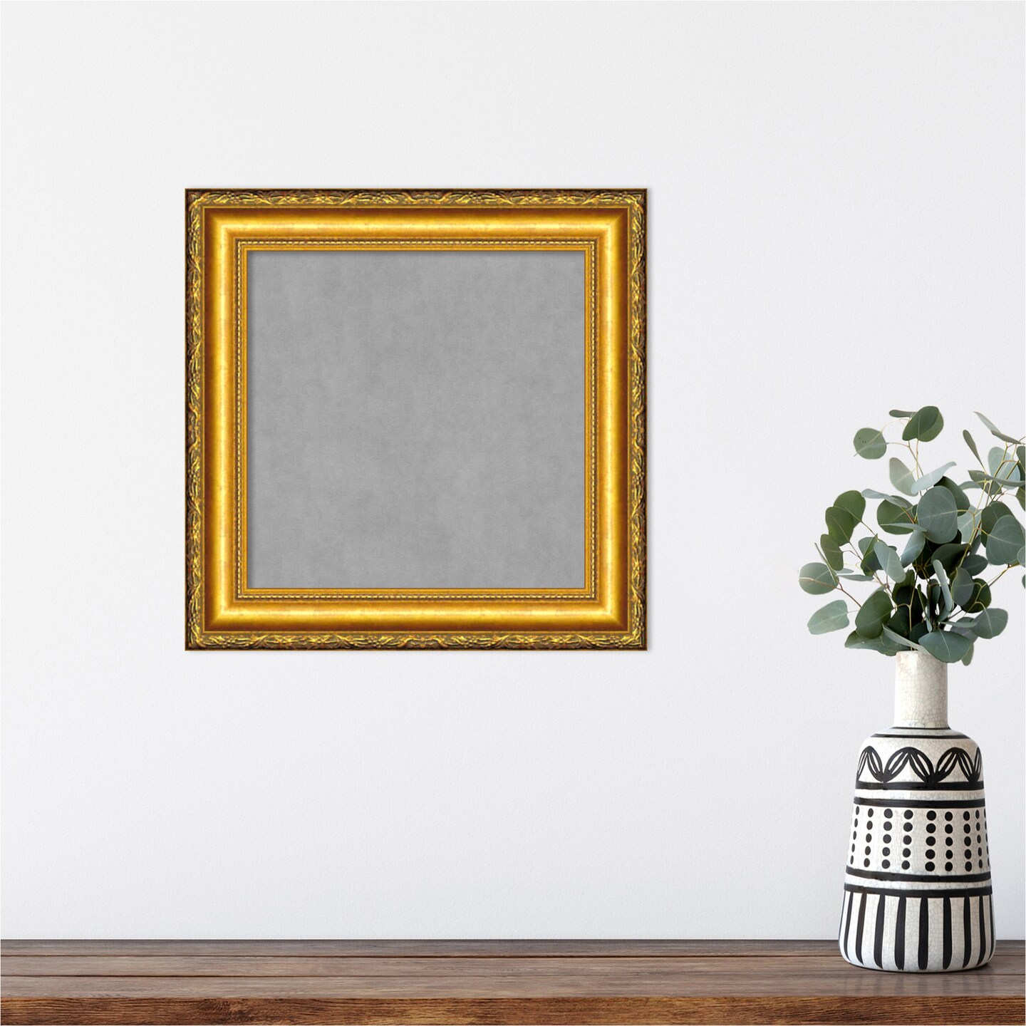 Colonial Embossed Gold Wood Framed Magnetic Board