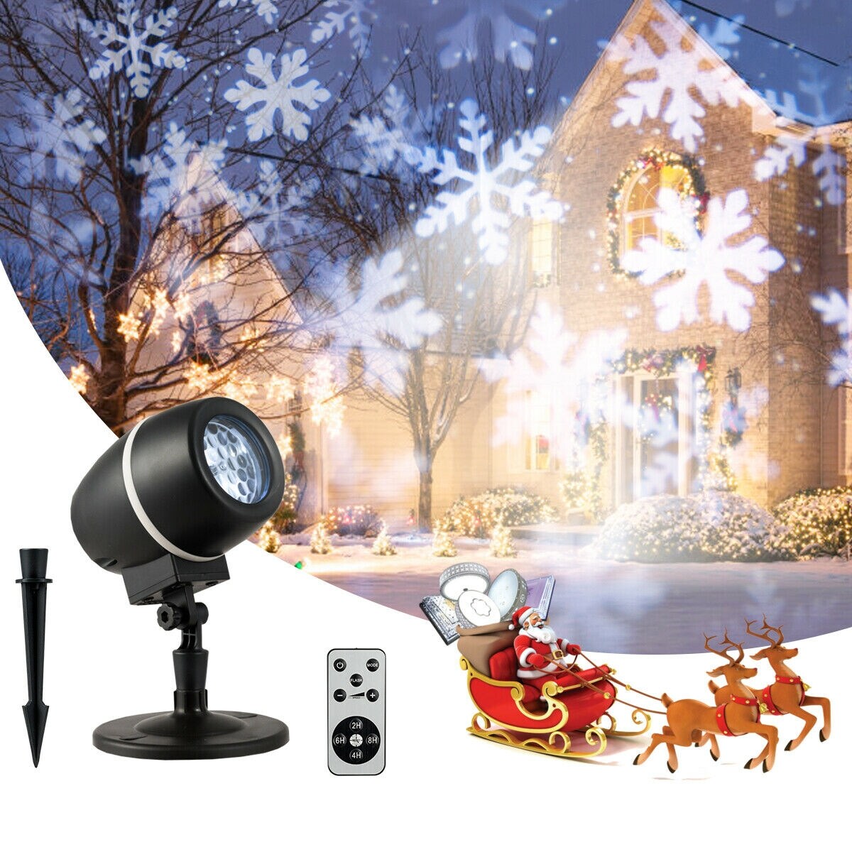 Outdoor Waterproof Christmas Snowflake Led Projector Lights With Remote Control