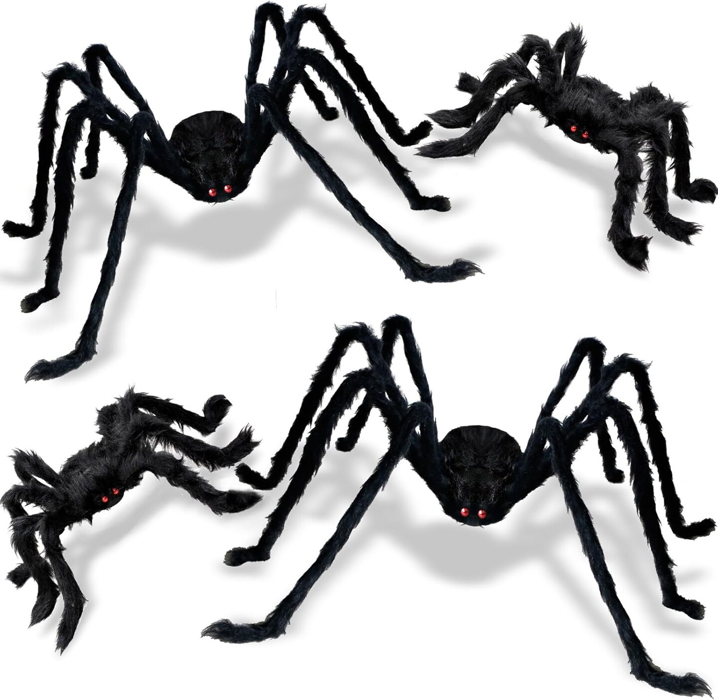 4 Pack Giant Halloween Spiders Decorations