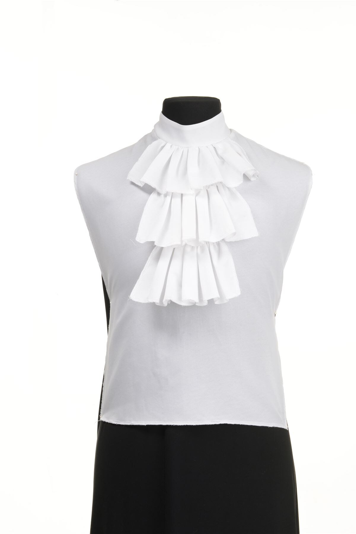 Ruffled Jabot Shirt Front with Attached Collar colonial Costume Accessory