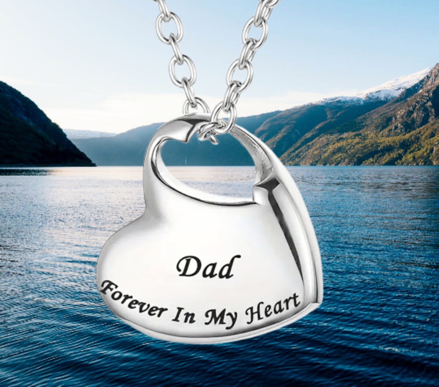 Stainless Steel Laser Engraved Dad Forever In My Heart CREMATION URN on 24 Curb Chain Necklace Memorial Jewelry Ashes Keepsake MakerPlace by Michaels