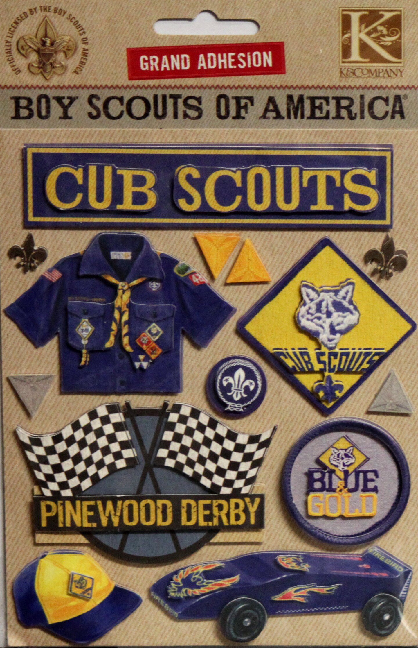 K &#x26; Company Boy Scouts Of American Cub Scouts Grand Adhesion Dimensional Stickers