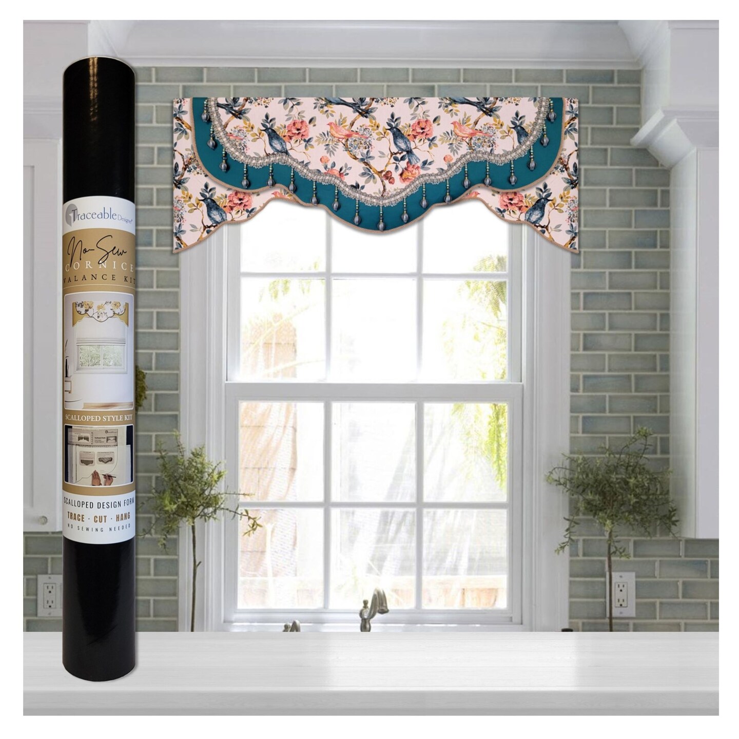 Scalloped Cornice-Valance Kit – Make Perfectly Shaped Window Treatments Without a Sewing Machine