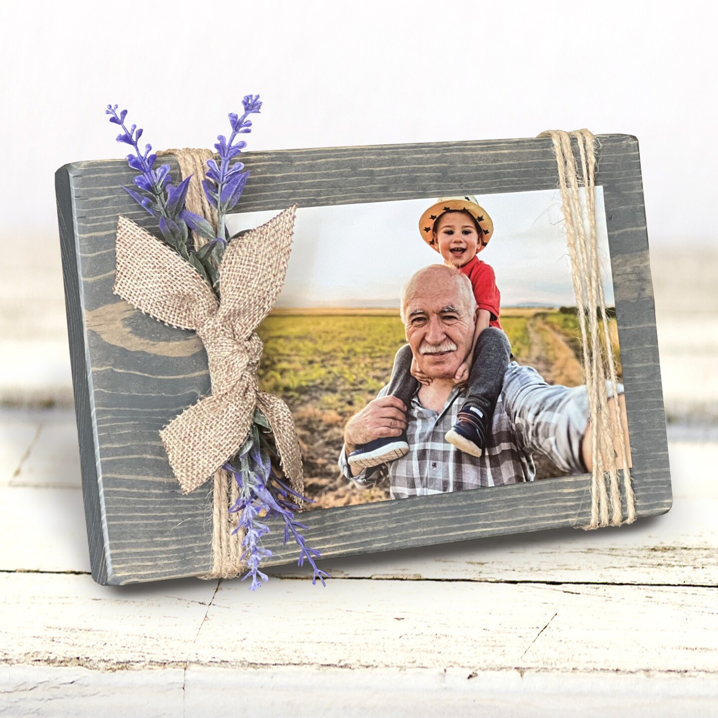 4x6 Farmhouse Style Wood Picture Frame, Displays both Vertical or