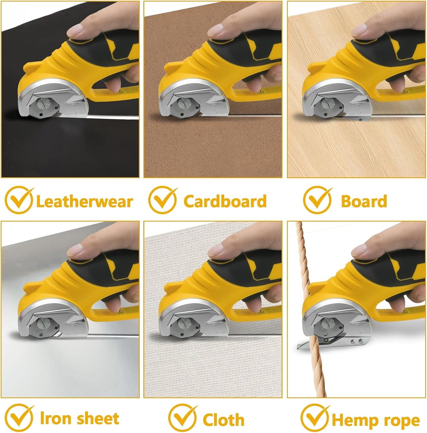 Cordless Electric Scissors,Automatic Scissors for Fabric Cutting,Cardboard Cutter Electric with 2 x Stainless Steel Rotary Blade,Power Rotary Cutter for Leather Carpet Plastic Cutting,Sewing