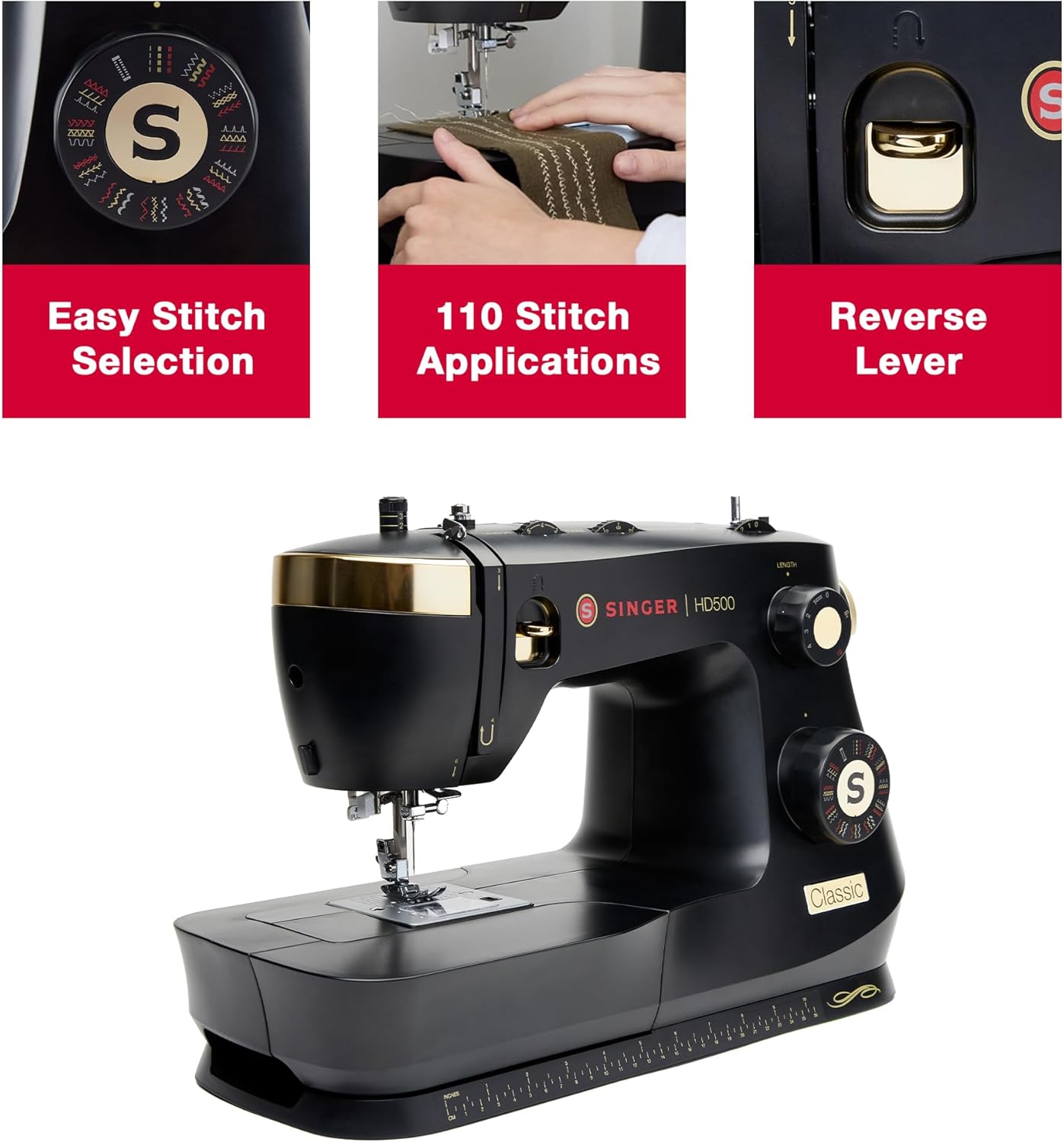Heavy Duty 500 Sewing Machine – 23 Stitches, Metal Frame, LED Light & Buttonhole