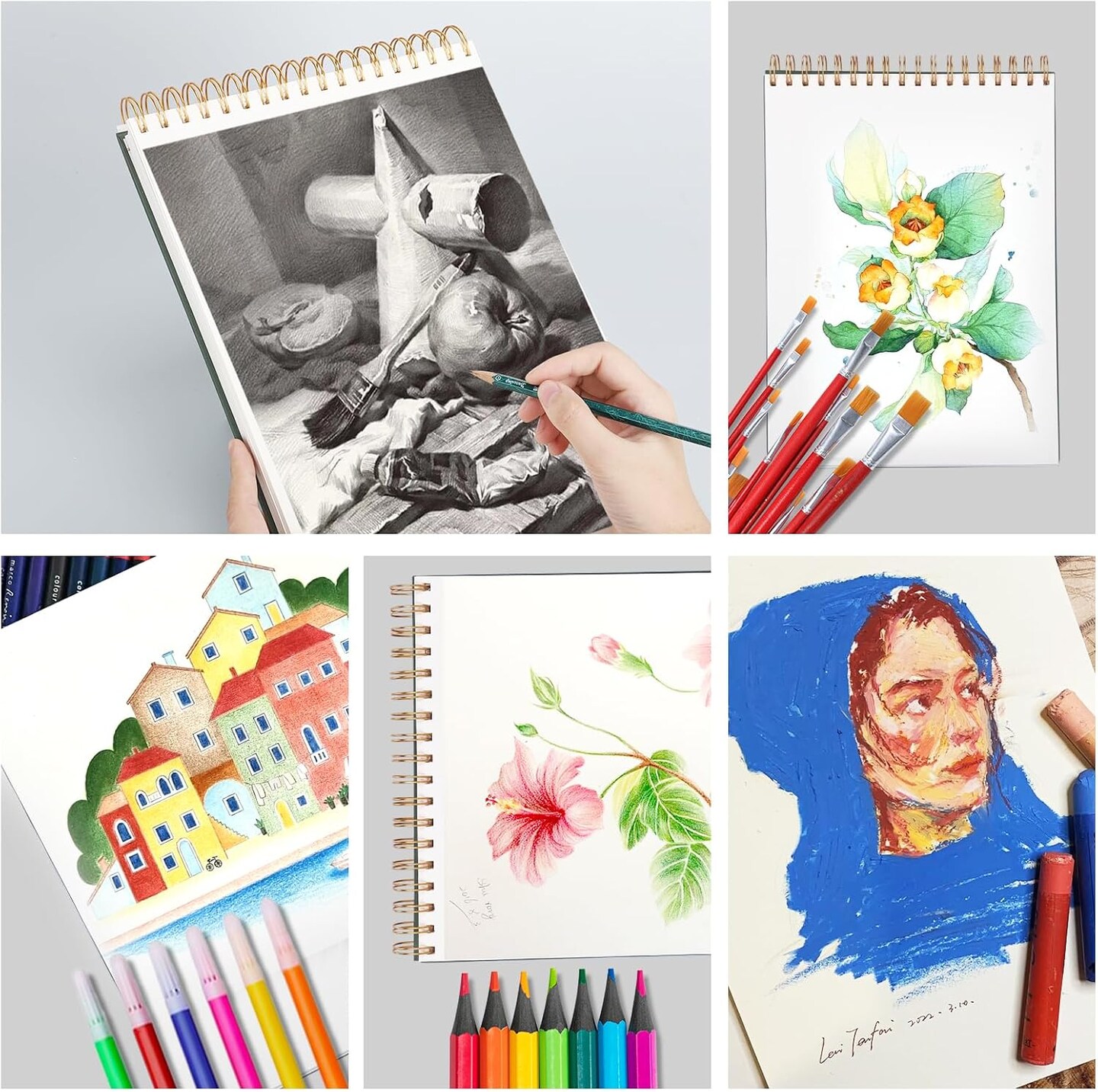 9&#x22; x 12&#x22; Sketch Book, 100 Sheets Spiral Bound Art Sketchbook