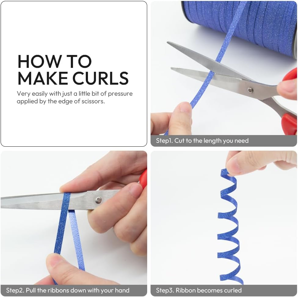 500 Yards Red Glitter Curling Ribbon – 1/5" Balloon String for Gifts, Crafts & Party Decor