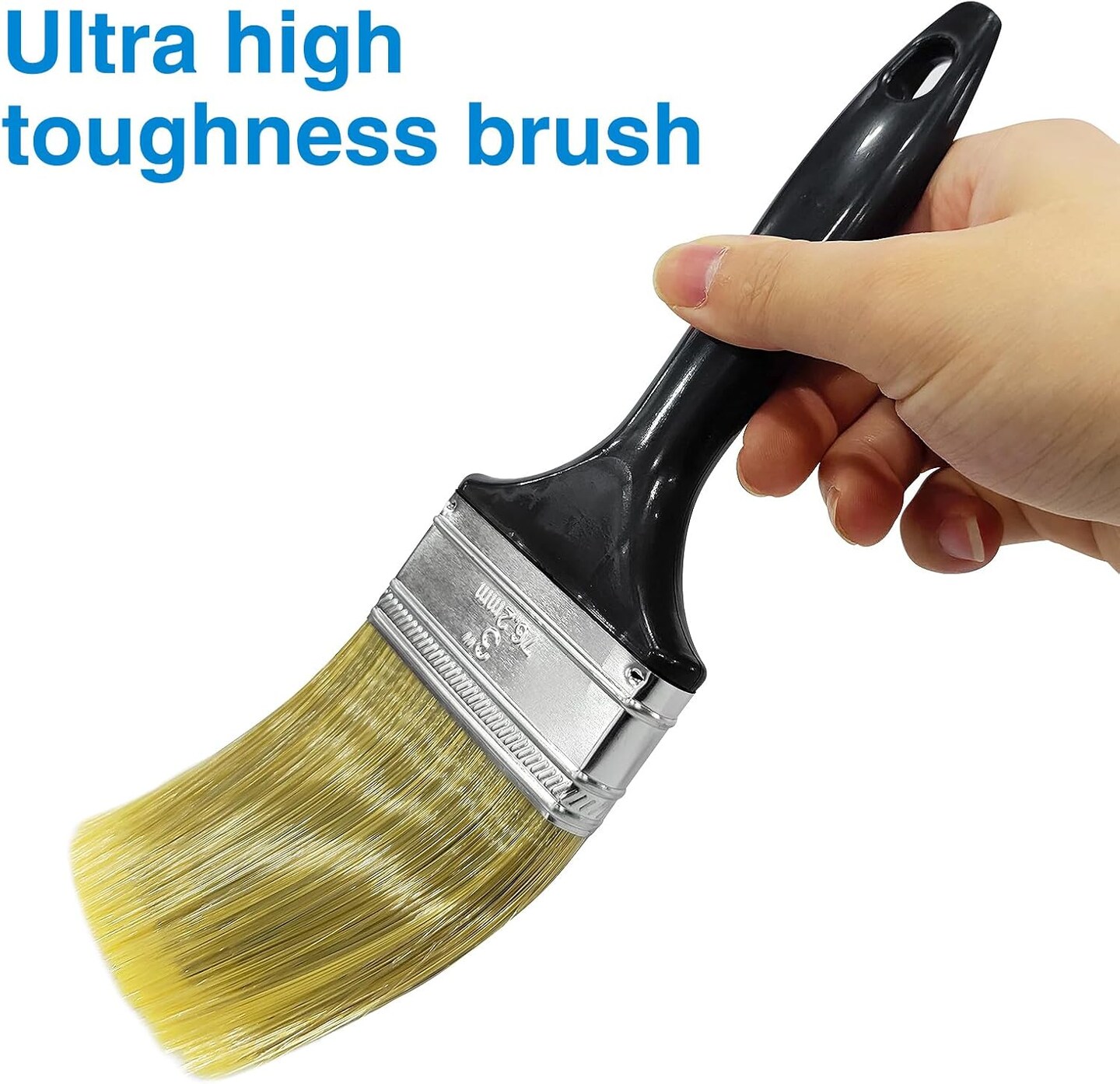 6 Packs 3 Inch Paint Brushes,Professional Paintbrushes Set with Plastic Handle,Multi-Purpose Paint Tools for DIY Paint, Fence, Deck Repair and Wall Trim
