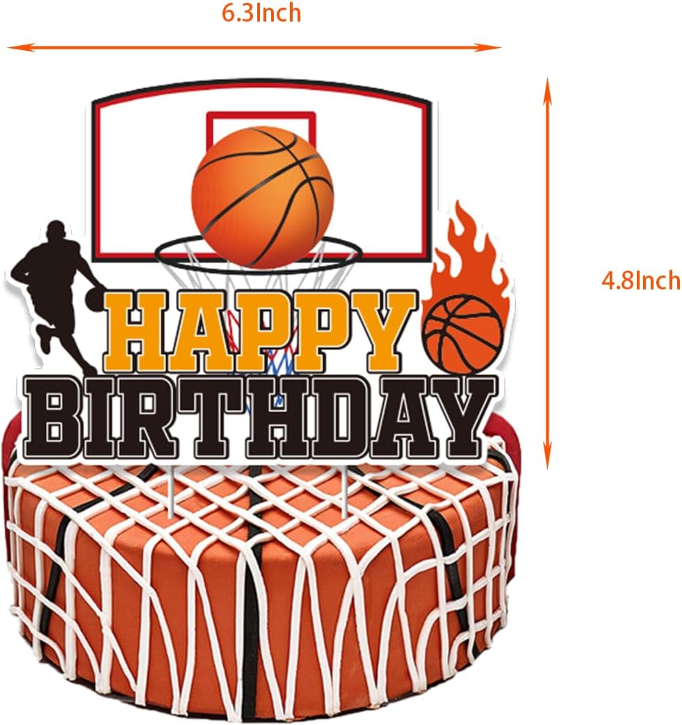 Basketball Party Decorations, Basketball Birthday Party Supplies Kit,Including Sport Themed Birthday Plates Tablecloth Napkin Banner Basketball Garland Cupcake Toppers Balloons Stickers Set