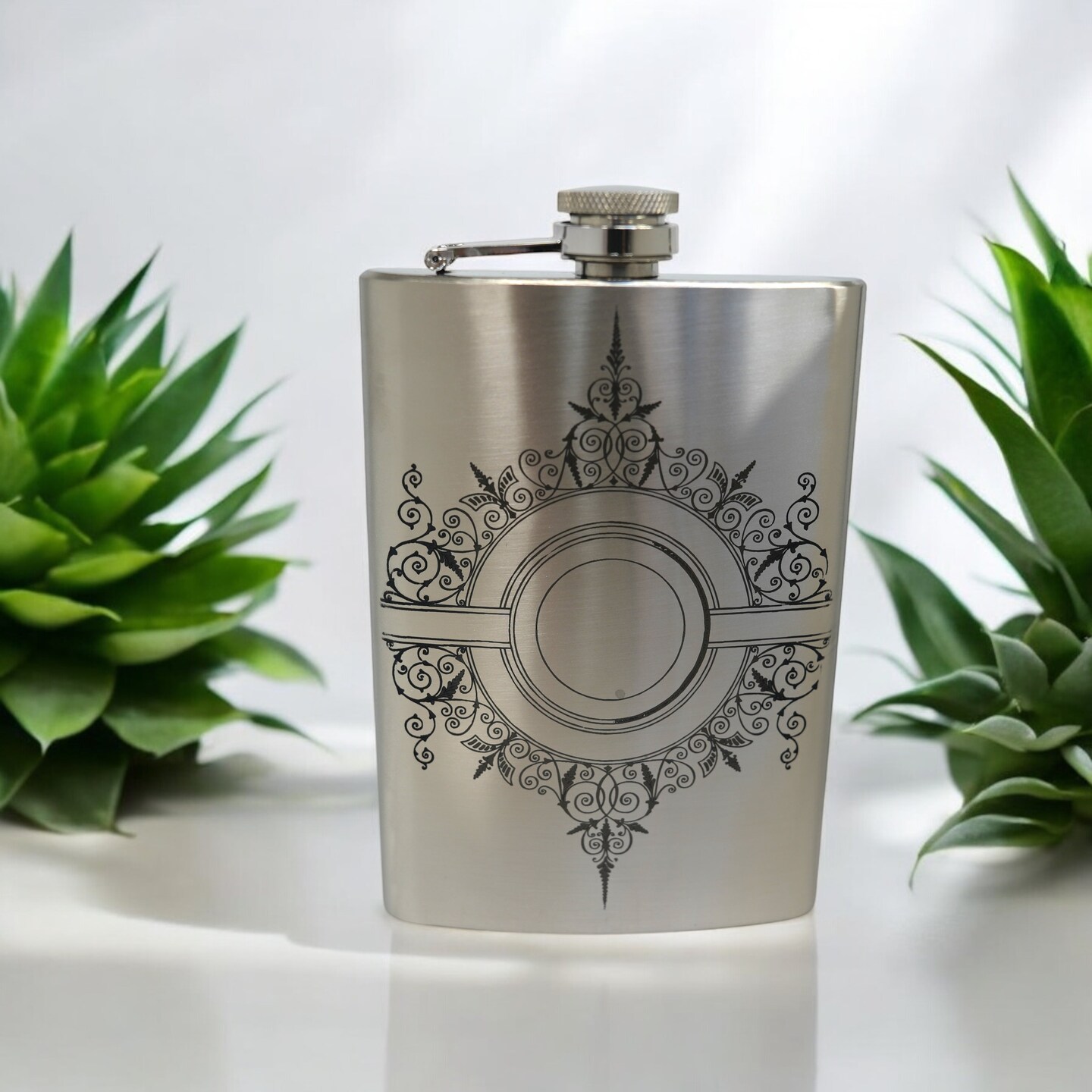 8oz Decorative Design Stainless Steel Flask