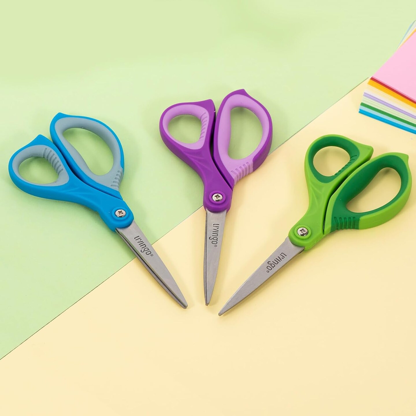 7" School Scissors 3-Pack – Sharp Pointed Tip, All-Purpose, Right & Left Handed for Students, Teachers & Crafts