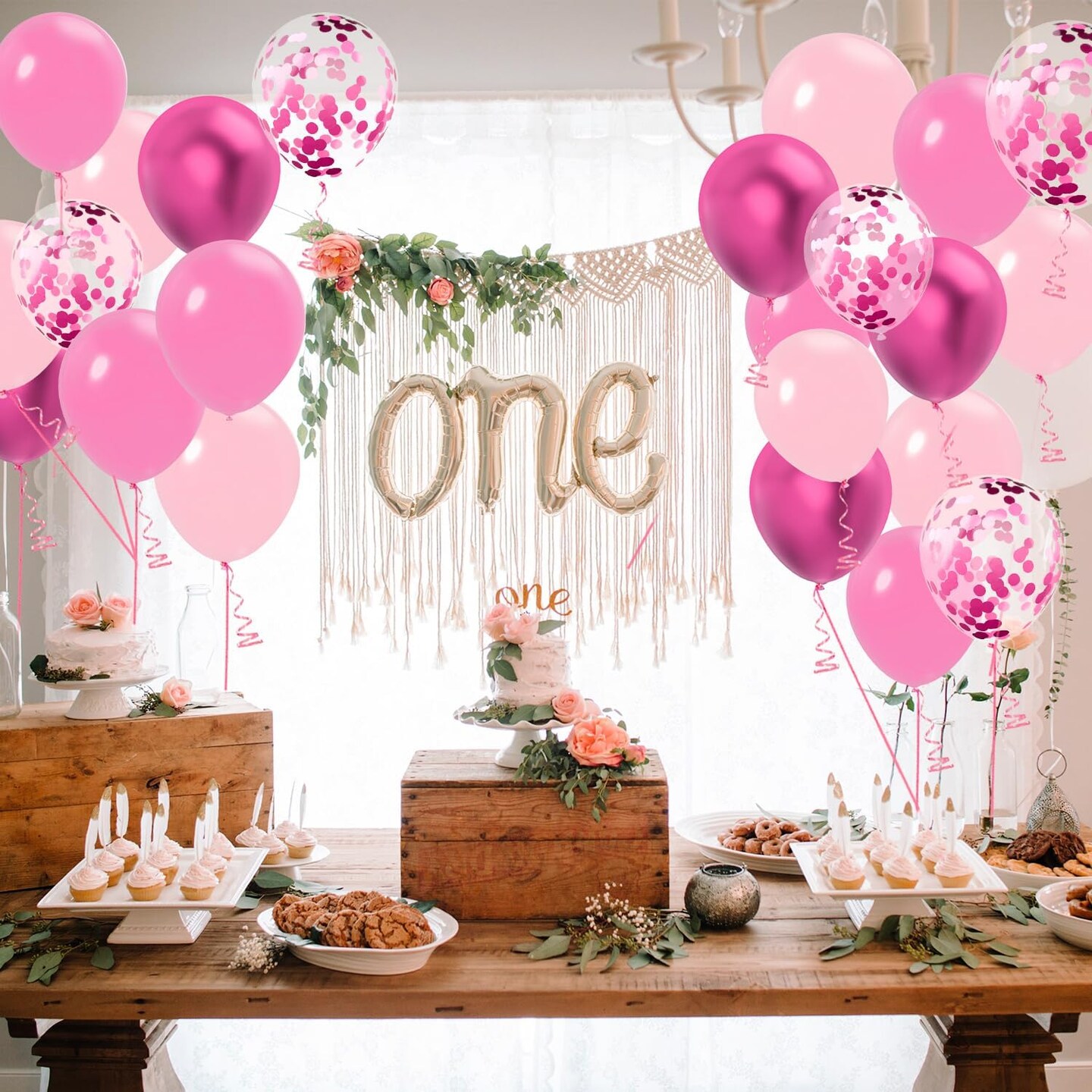 Pink Balloons, 60 Pcs Hot Pink Balloons