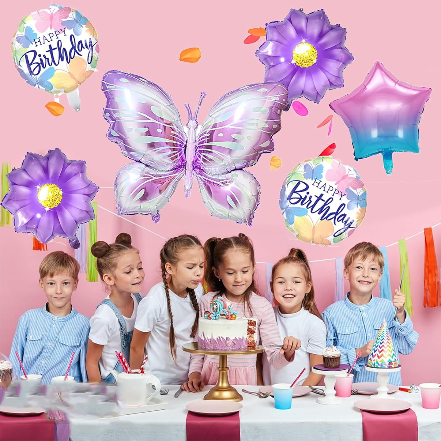 Butterfly Birthday Party Decoration Butterfly Aluminum Foil Balloon