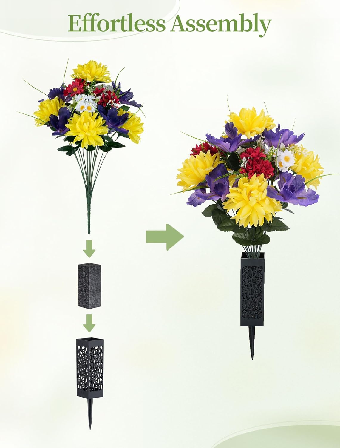 Artificial Memorial Flowers for Cemetery Summer Bushes