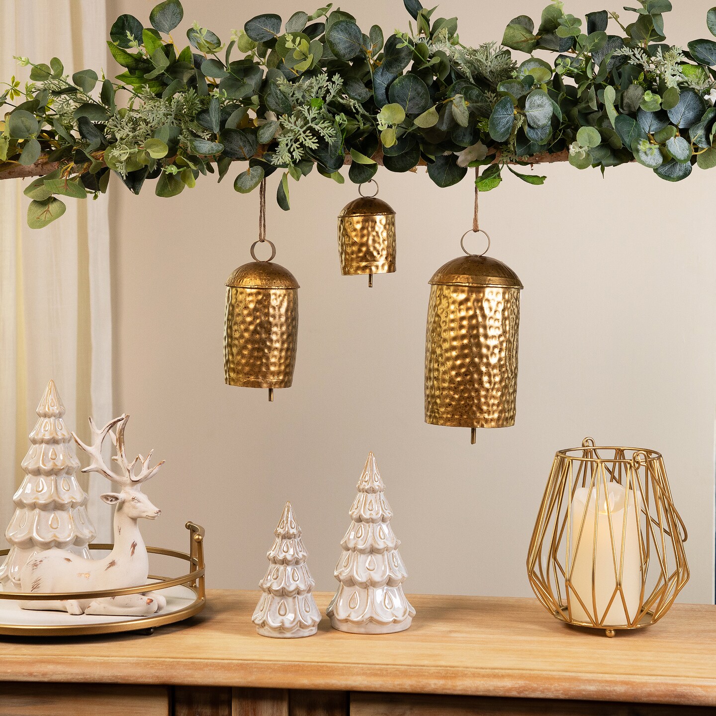 Northlight Hammered Iron Dome Bells Christmas Decorations -  Set of 3