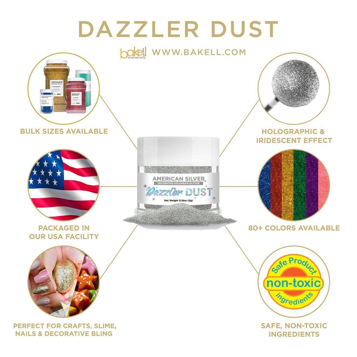 American Silver Dazzler Dust&#xAE; 5 Gram Jar