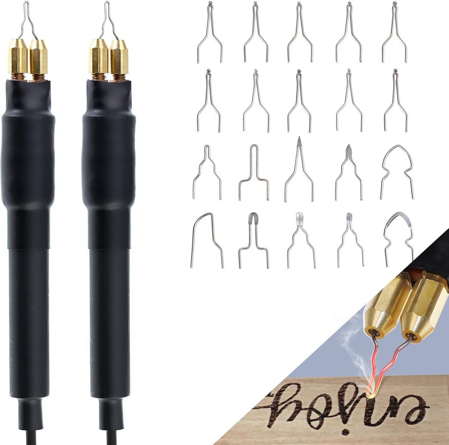 60W Professional Wood Burning Kit Pro Wood Burner Pyrography Tool with 20 Wire Nibs Tips Including Ball Tips