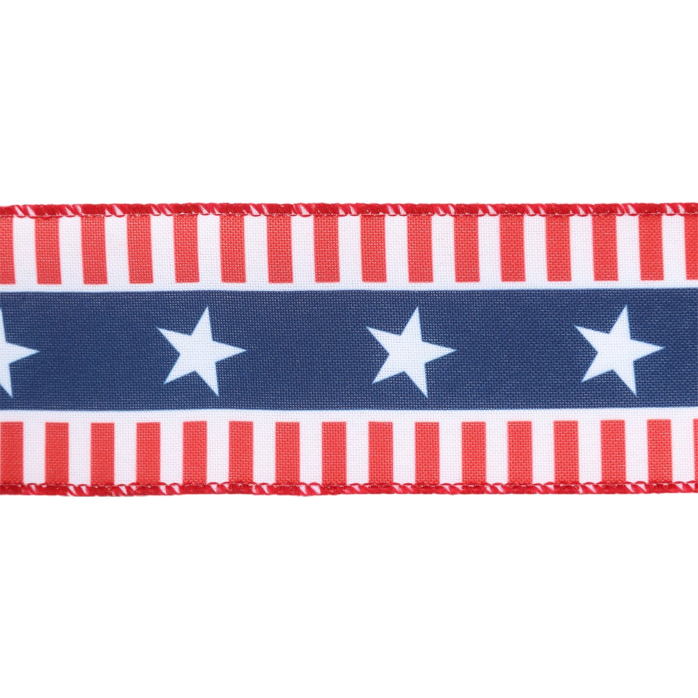 LaRibbons 2 1/2&#x22; Wired Ribbon | Red/White/Blue Stars and Stripes | 10 Yard Roll