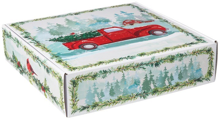 Pack/6: Farmhouse Christmas Decorative Mailer - 12 x 12 x 3&#x22;