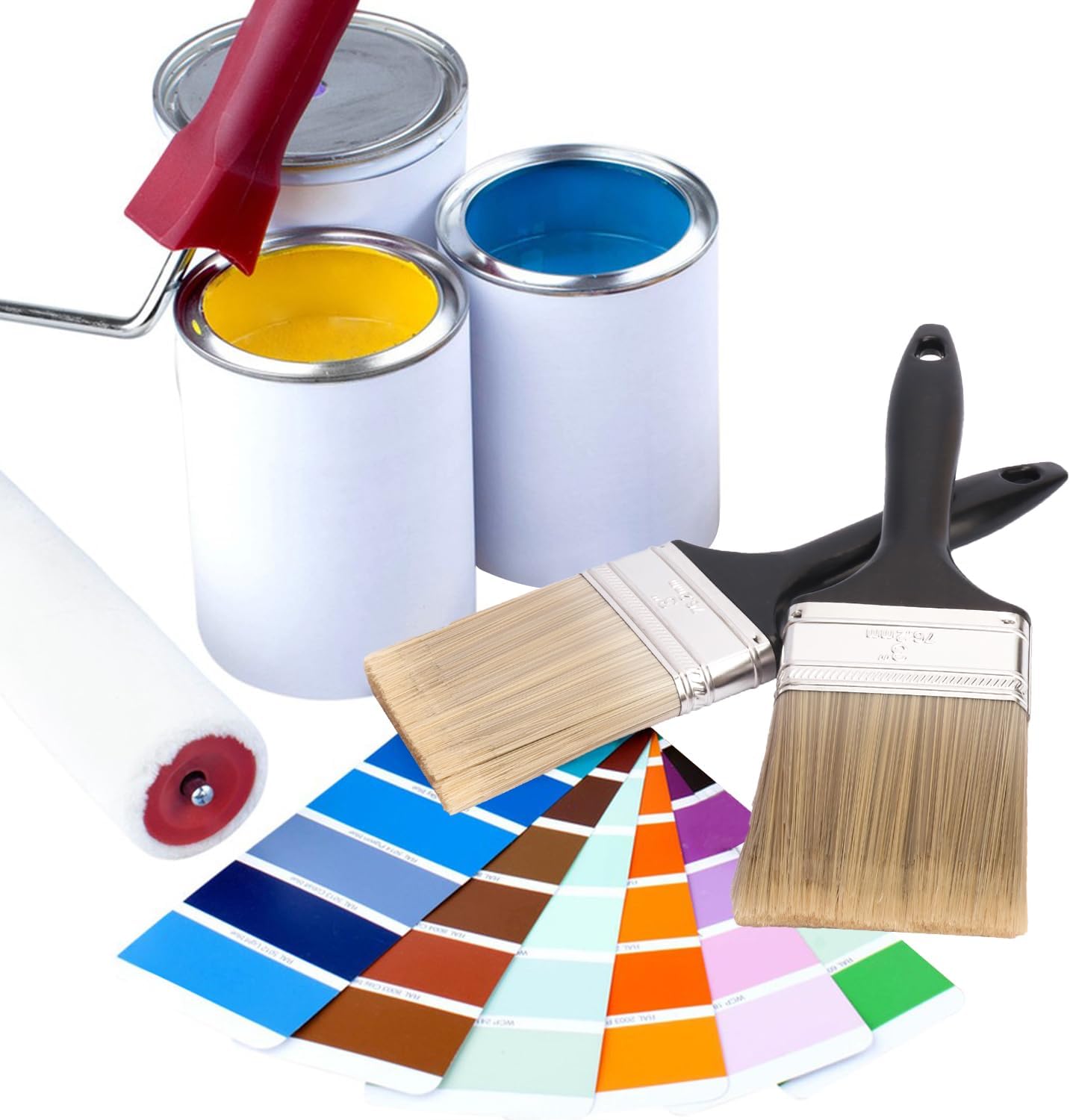 25 Pack 3 Inch Paint Brushes - A Professional Range of Wall Paint Brushes, Deck Paint Brush, and Chip Brushes - Perfect DIY Painting Tools for Your Home or Business KUKLIPJIM