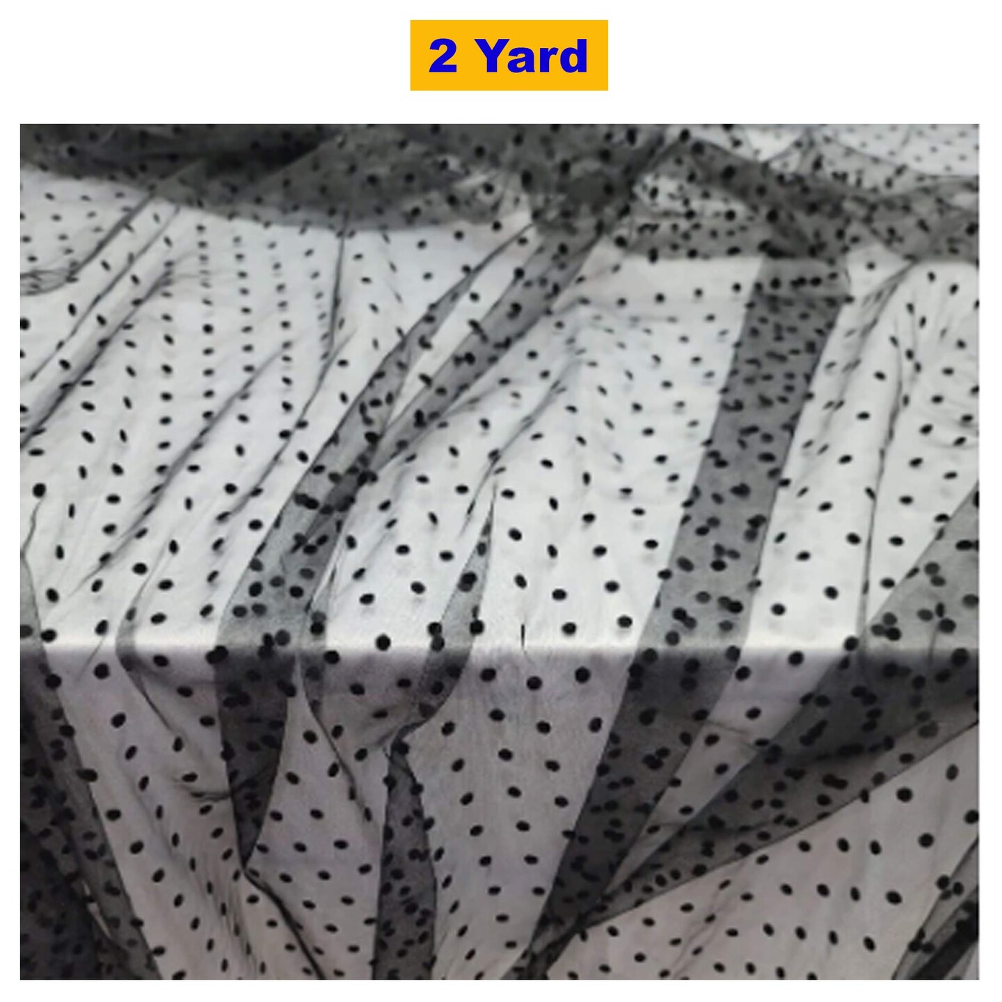 Black Tulle Mesh Fabric Black Velvet Polka dot For Dress