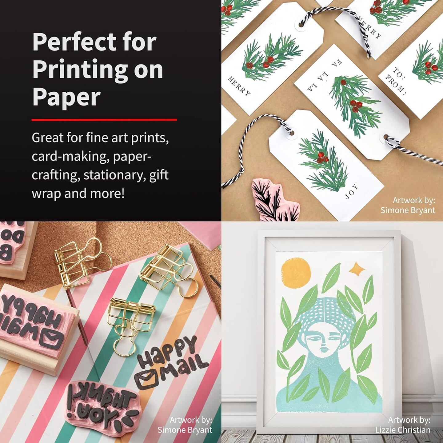 Water Soluble Block Printing Ink – Bold Color With Satin Finish Ap Non- Toxic 8 Fl. oz., Black