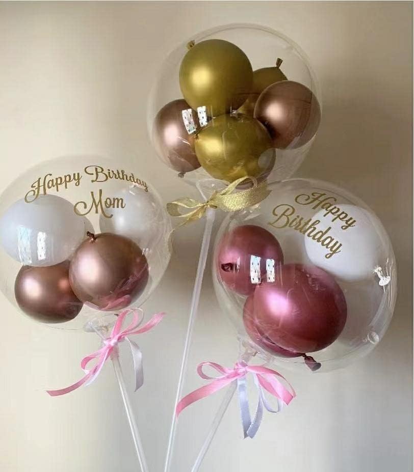 30pcs Balloon Sticks with Cups, 16" Clear Bobo Holders – Party, Wedding & Baby Shower Decor