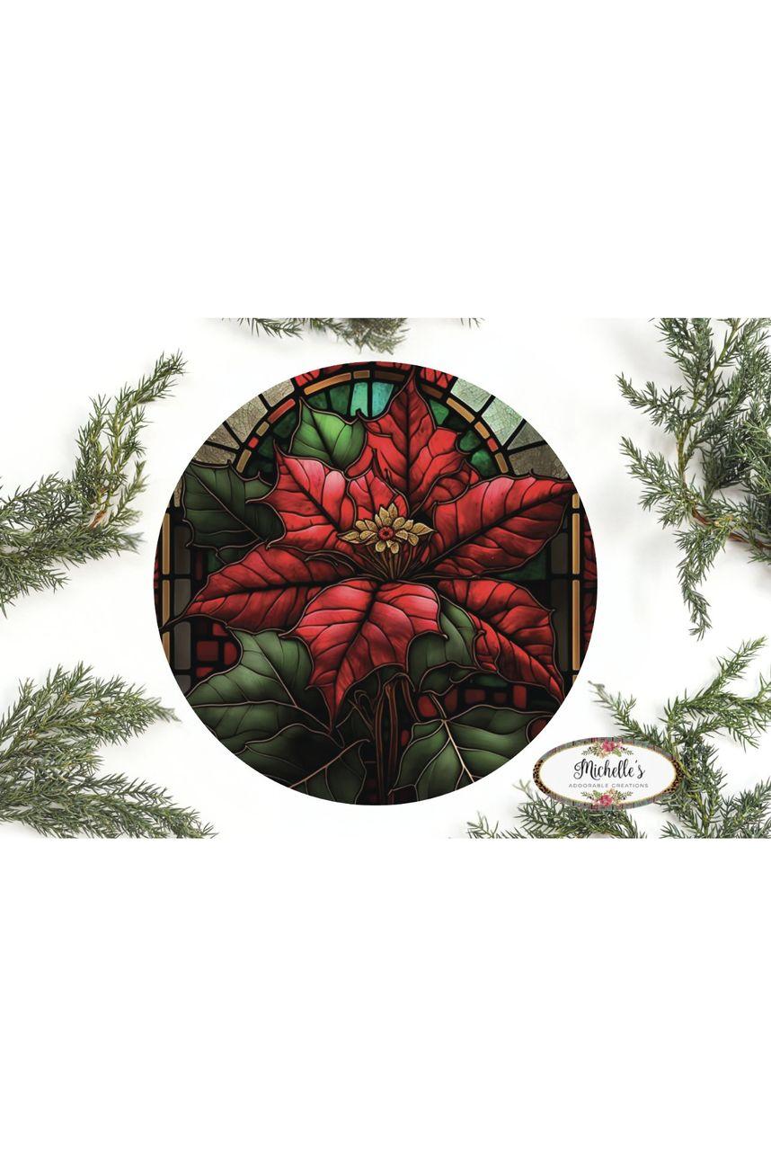Faux Stained Glass Poinsettia Sign | Michaels