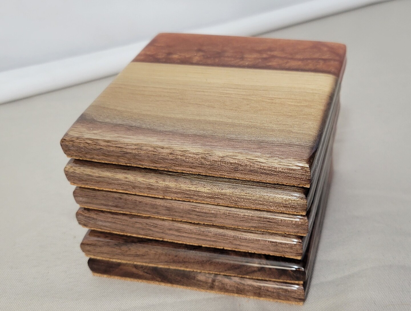 Copper Creek – Black Walnut Coaster Set with Copper Epoxy