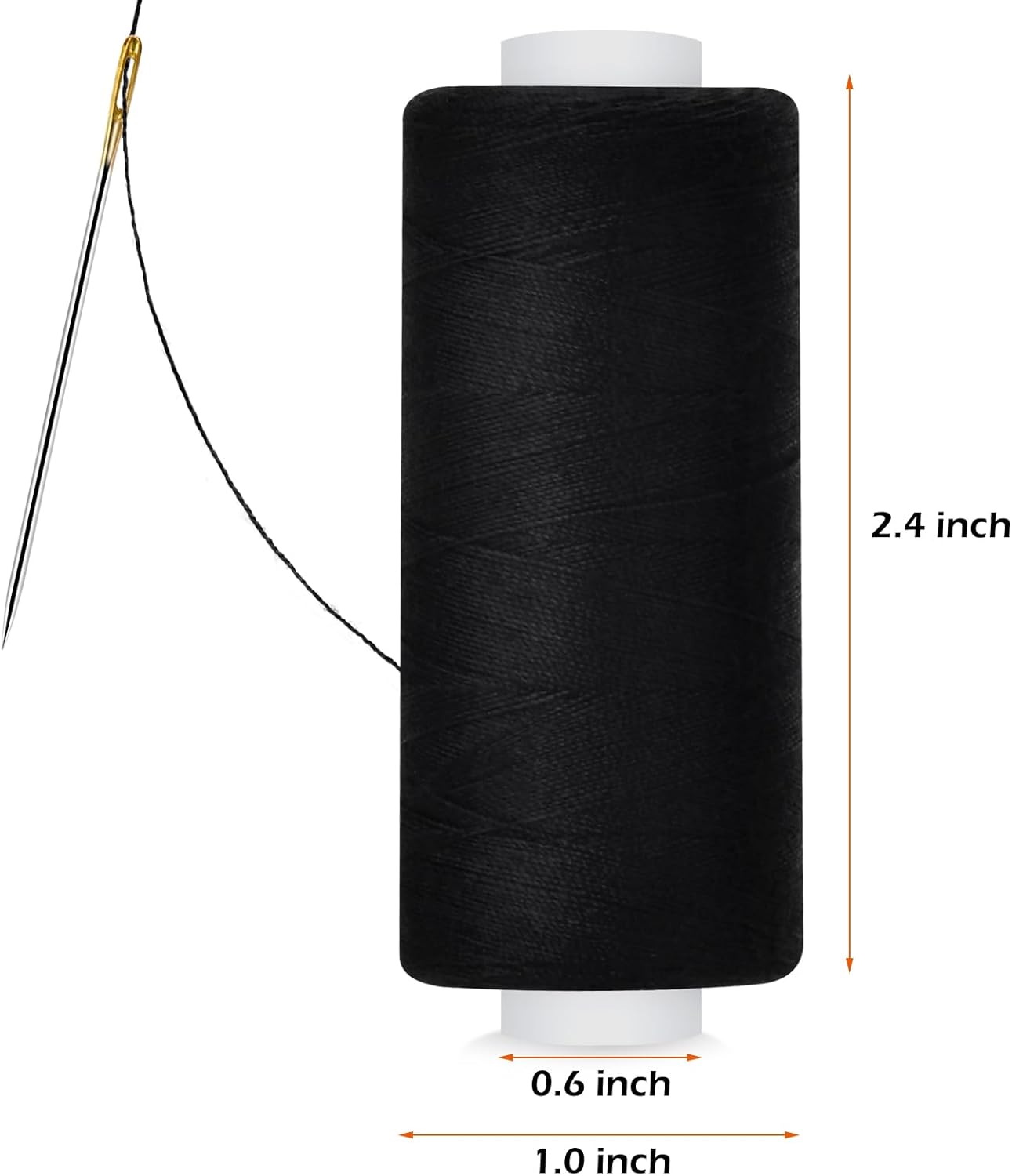 6 Pcs Sewing Thread Kit, 400 Yards Each Spool 402 Polyester Thread with Sewing Needle &#x26; Threader, Sewing Threads for Sewing Machine, Hand Stitching, Embroidery