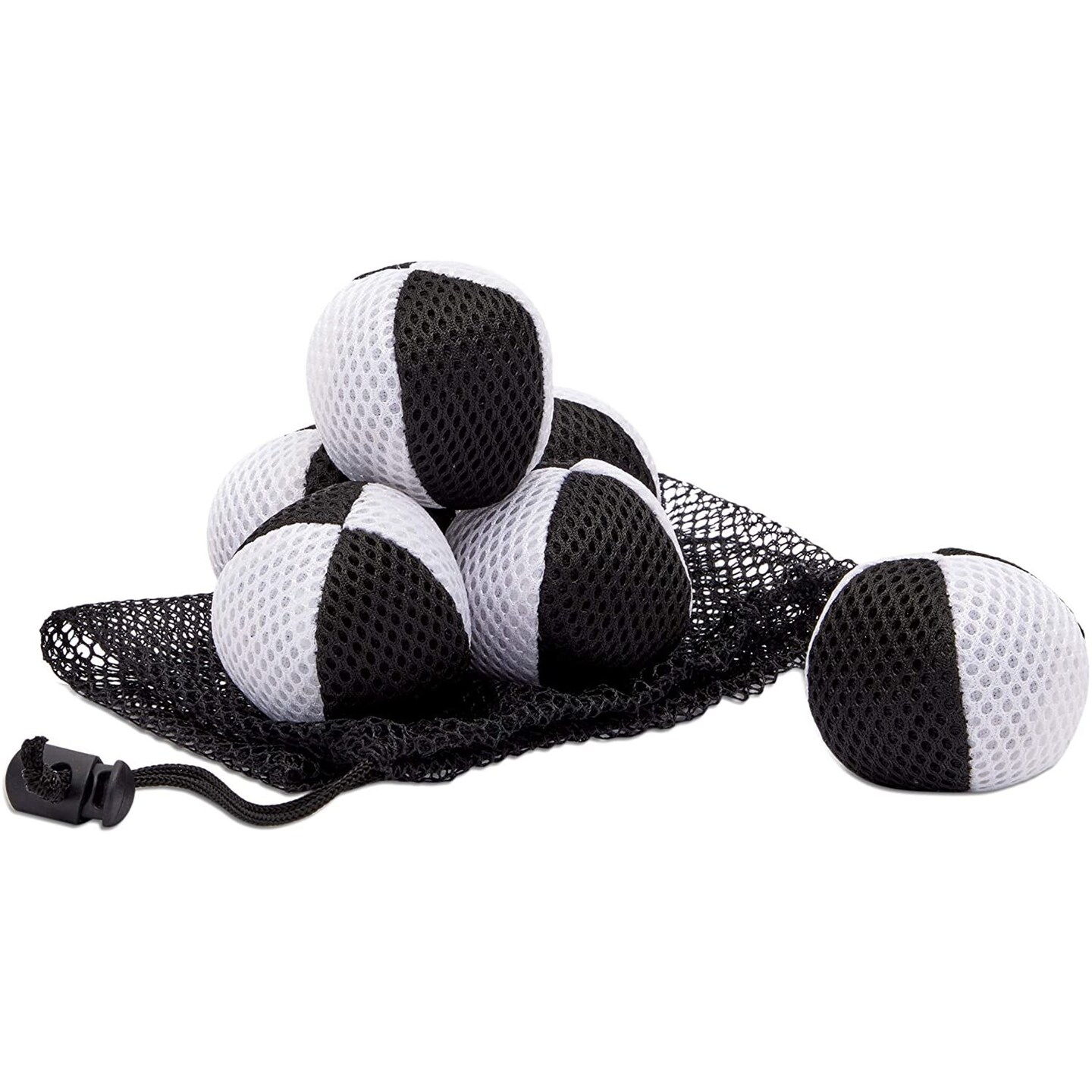 6 Pack Juggling Balls for Beginners with Storage Pouch, Professionals, Toys, Black and White (2 in)