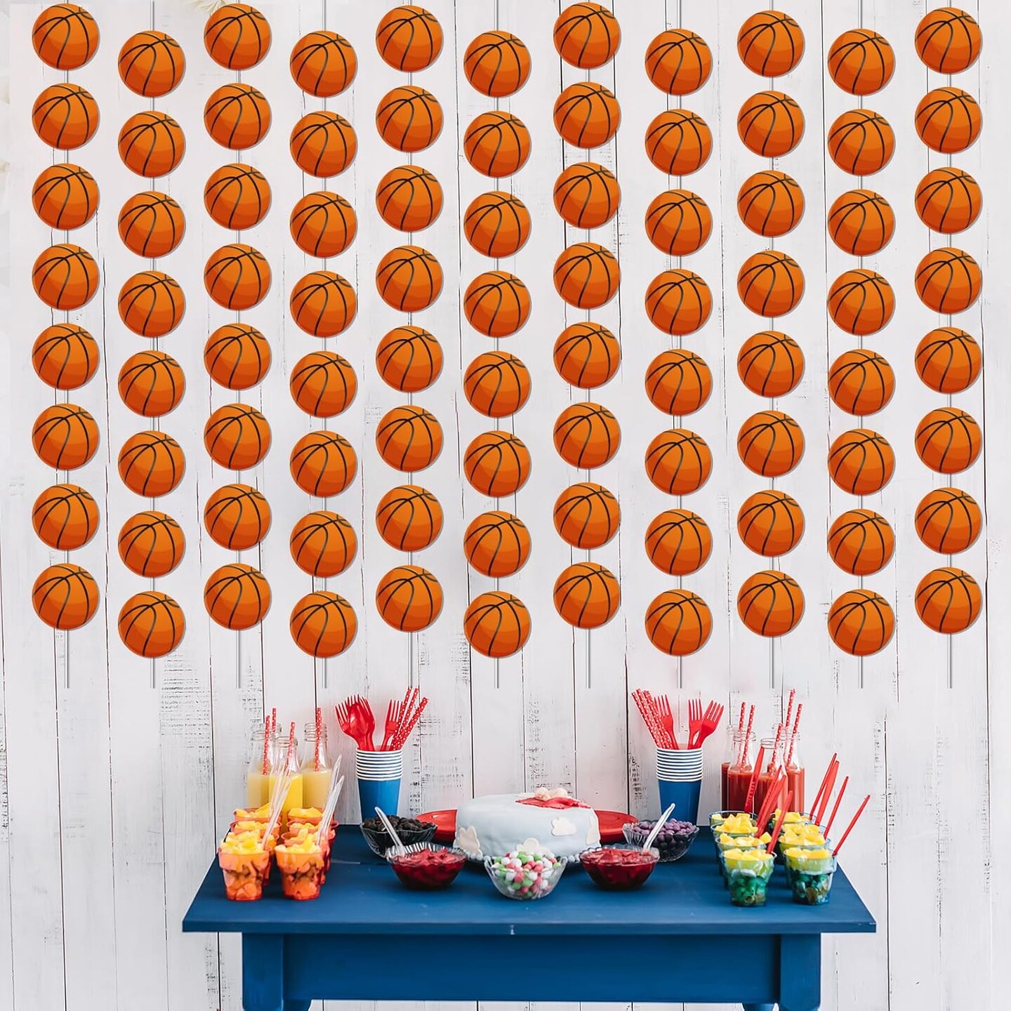 12 PCS Basketball Banners Basketball Happy Birthday Party Hanging Swirl Sport Party Garland Kit for Boys Kids Teenagers Men B-day Photo Prop Basketball Team Slam Dunk Birthday Baby Shower Party Decor