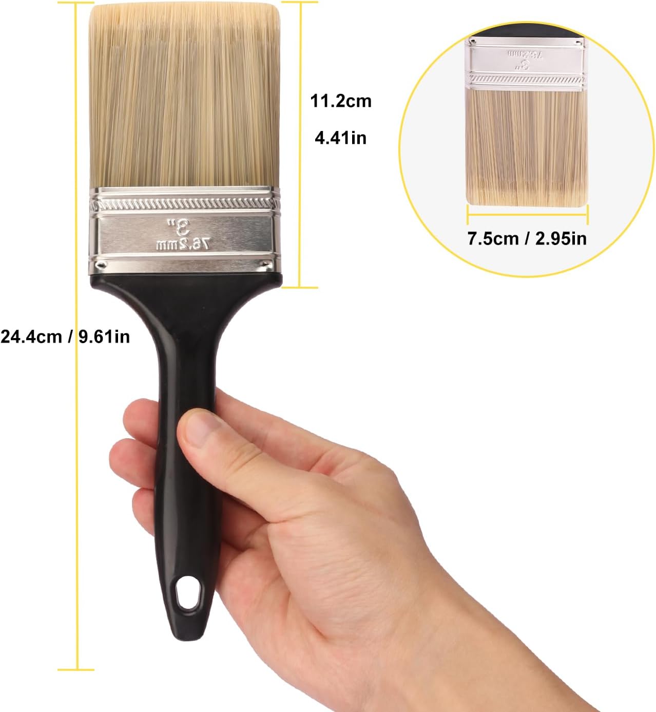 25 Pack 3 Inch Paint Brushes - A Professional Range of Wall Paint Brushes, Deck Paint Brush, and Chip Brushes - Perfect DIY Painting Tools for Your Home or Business KUKLIPJIM