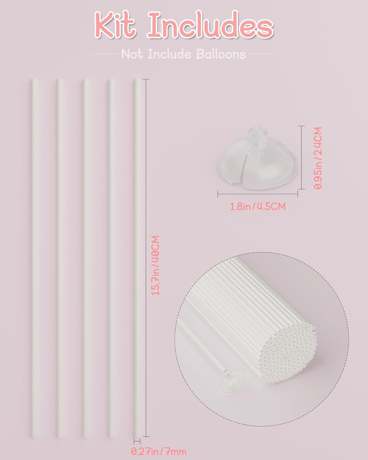 Paper Balloon Sticks Set of 100, White Handheld Balloon Holders for Party Favors, Props, Decoration, No Helium Needed