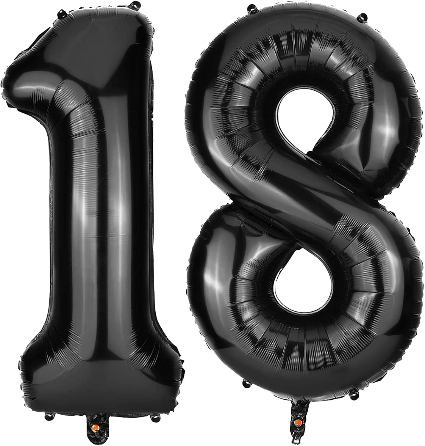 18 Number Balloon Black, 40 Inch Large 18/81 Number Foil Mylar Balloons for 18th Birthday Party Celebration Decorations Supplies, Digital Balloons for Wedding Anniversary Events Decorations