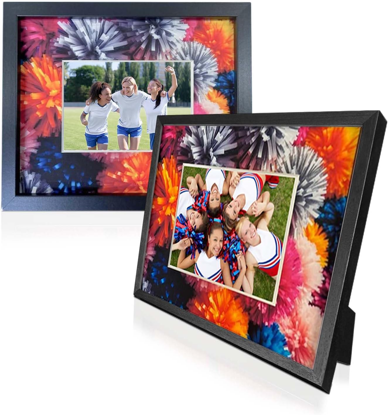 Cheerleading Picture Frame &#x2013; 5x7 Photo Display with Cheerleading-Themed Mat | 12x14.5 Frame for Wall or Tabletop