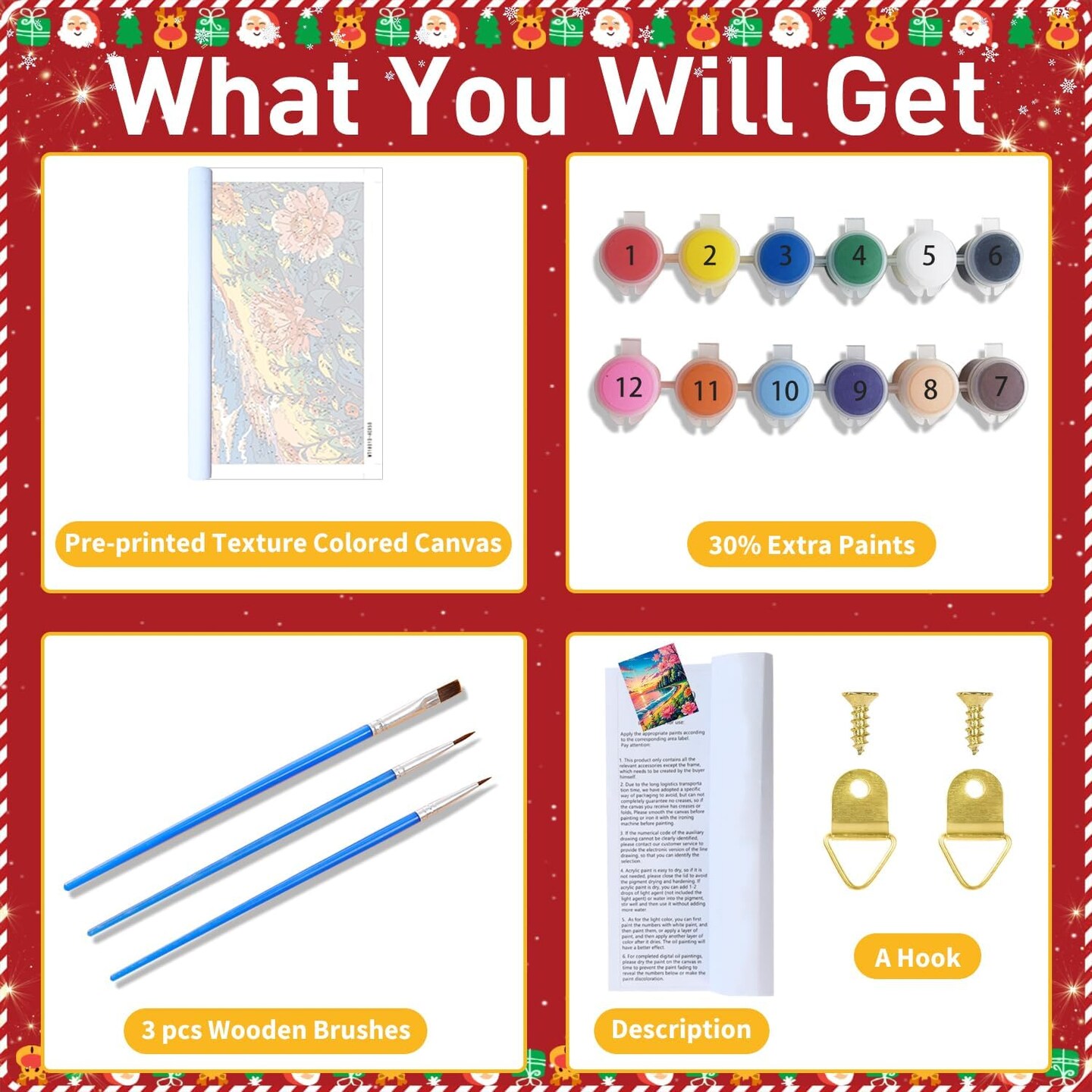 Christmas Paint by Numbers for Adult, Snowman Paint by Numbers Kit for Adults Beginners, DIY Christmas Acrylic Painting on Canvas for Home Wall Art Decor(16x20inch)